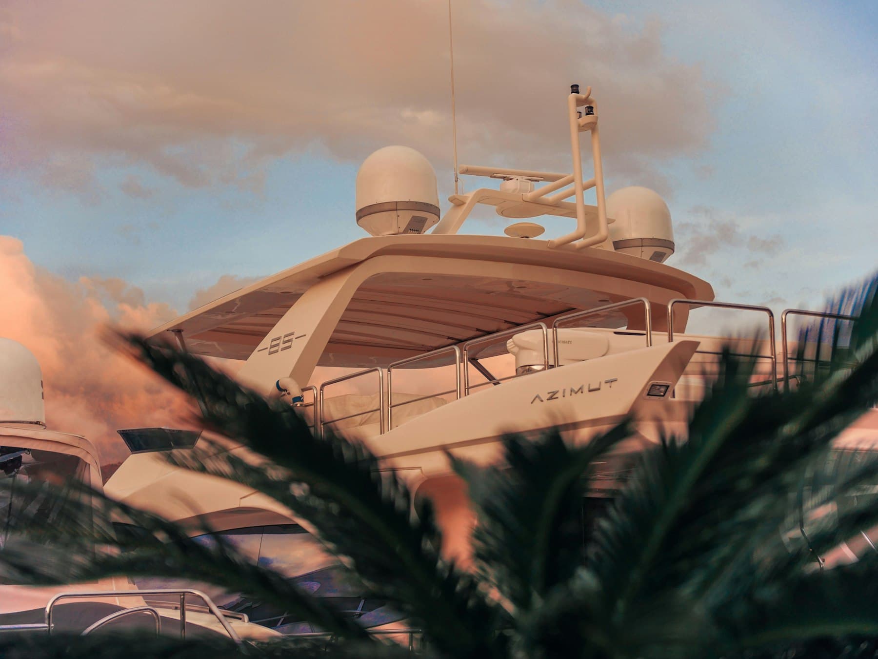 A superyacht under way in open water